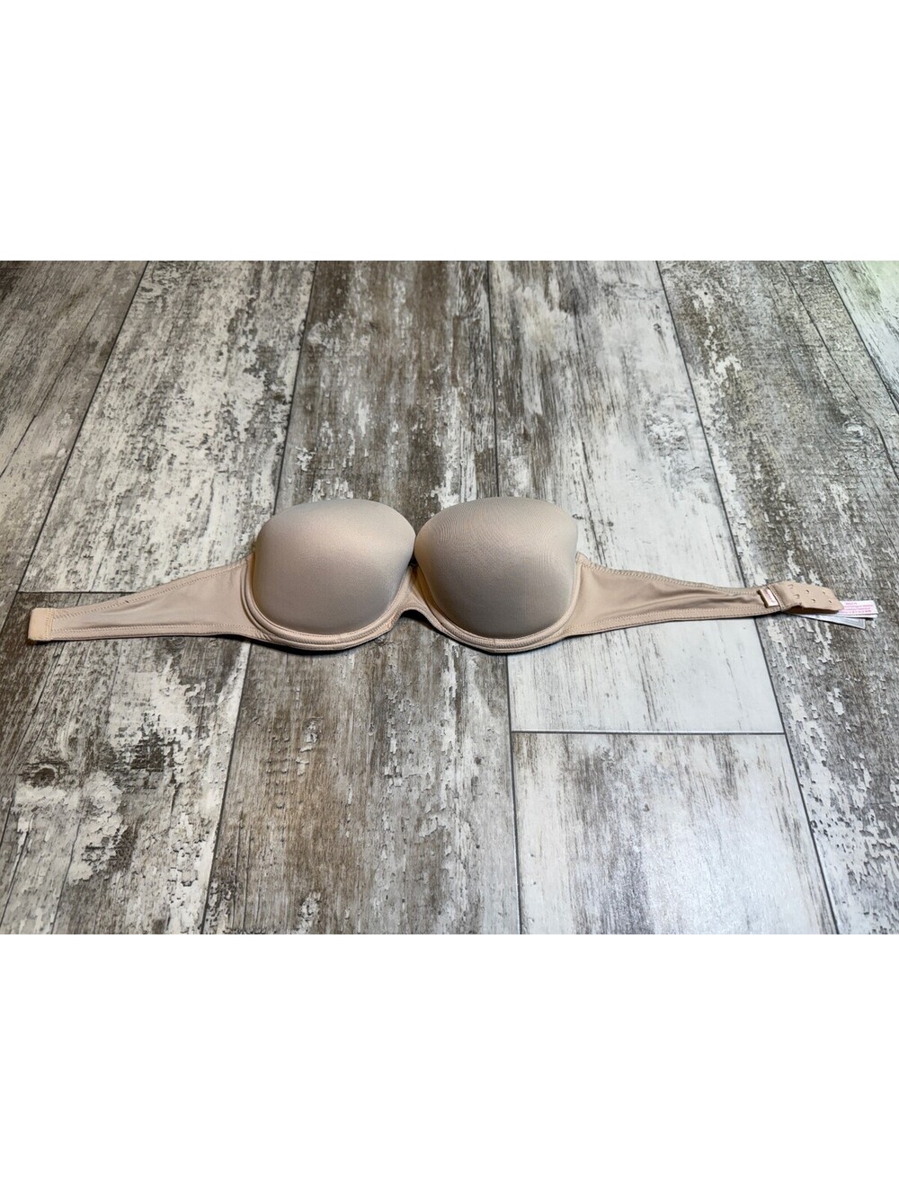 Victoria's Secret PINK Nude Beige Strapless Underwire Padded Bra Size 34C